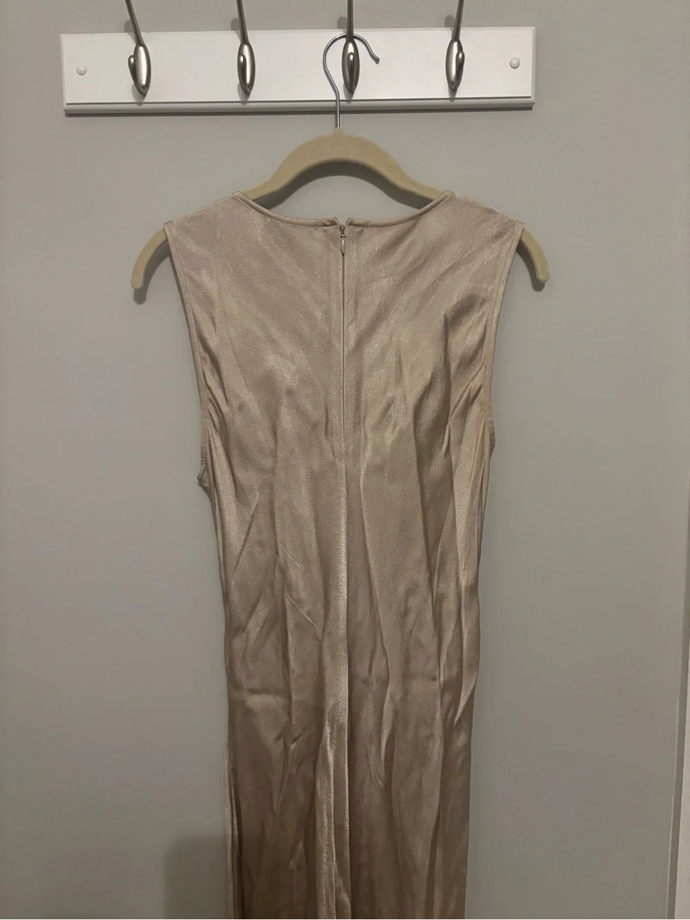 J. Crew Sleeveless Silk-Blend Maxi Dress in Beige